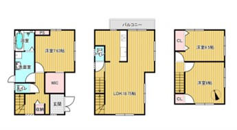 宇多野駅 徒歩14分 構造:木造土地面積:92.64平米 ( 28.02坪 ) 建物面積:94.85平米 ( 28.69坪 )