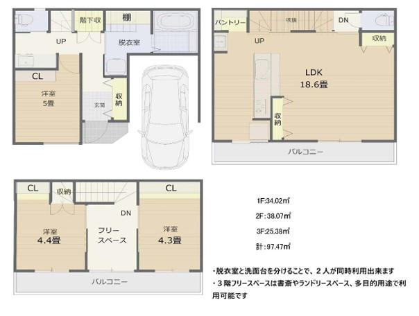 花園駅 徒歩2分 構造:木造土地面積:56.71平米 ( 17.15坪 ) 建物面積:72.48平米 ( 21.92坪 )